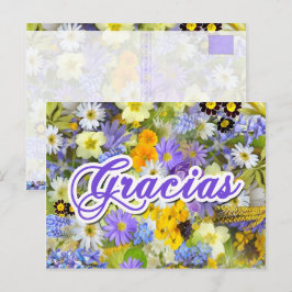 Tarjeta Postal - Gracias - Blumen Postkarte