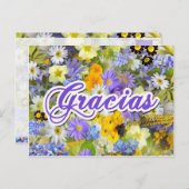 Tarjeta Postal - Gracias - Blumen Postkarte (Vorne/Hinten)