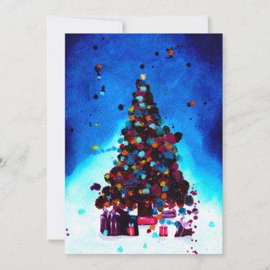 TARJETA POSTAL navideña, Postal árbol navideño Dankeskarte (Vorderseite)