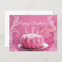 Tarjeta postal - Pastel de cumpleaños