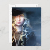 Tarjeta postilustración "Fugitiva Sonia Verdú" Postkarte (Vorne/Hinten)