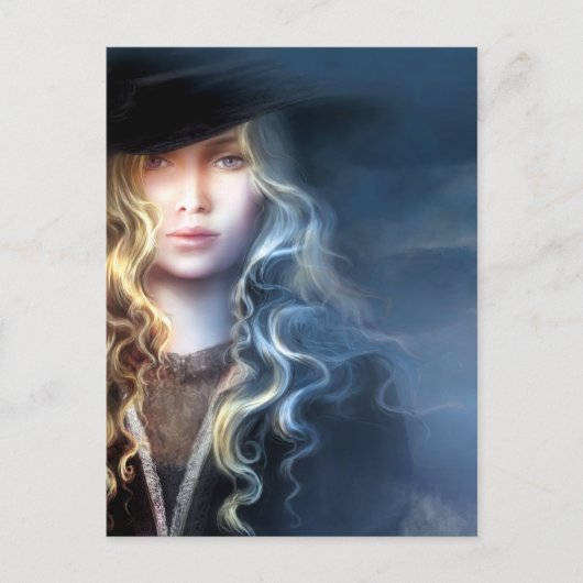 Tarjeta postilustración "Fugitiva Sonia Verdú" Postkarte (Vorderseite)