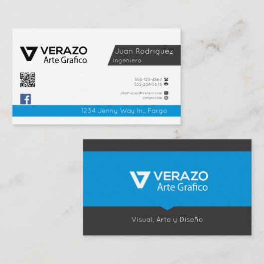 Tarjeta Professional de Software Engineer Visitenkarte (Vorne/Hinten)