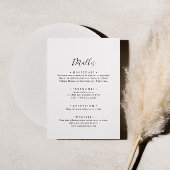 Tarjeta Sencilla de Detalles de Boda Española Begleitkarte