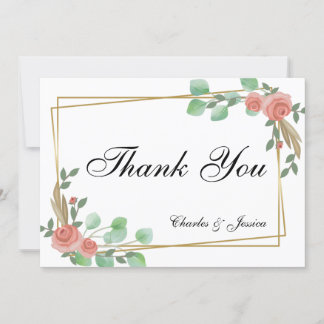 Tarjeta Thank You boda personalizada floral Dankeskarte