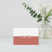 Tarjeta visita Minimal Ginger & White BusinessCard Visitenkarte (Stehend Vorderseite)