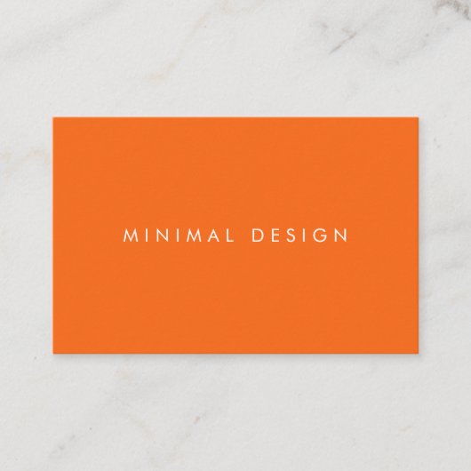 Tarjeta visita Minimal Orange & White BusinessCard Visitenkarte (Vorderseite)