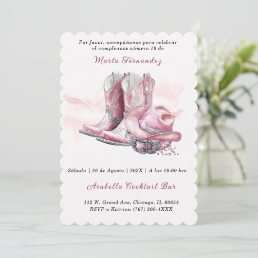 Tarjetas de Cumpleaños Personalizadas Para Adultos Einladung (Stehend Vorderseite)