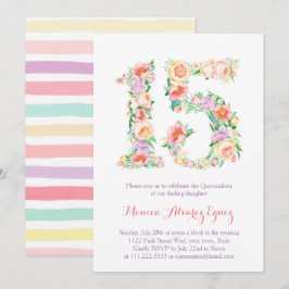 Tarjetas de Fiesta de Quince años, Blumenpasten Einladung