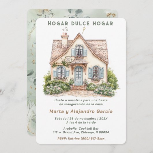 Tarjetas De Invitación Para Inauguración Casa Einladung (Vorne/Hinten)