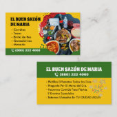 Tarjetas para Venta de Comida Mexican Food Visitenkarte (Vorne/Hinten)