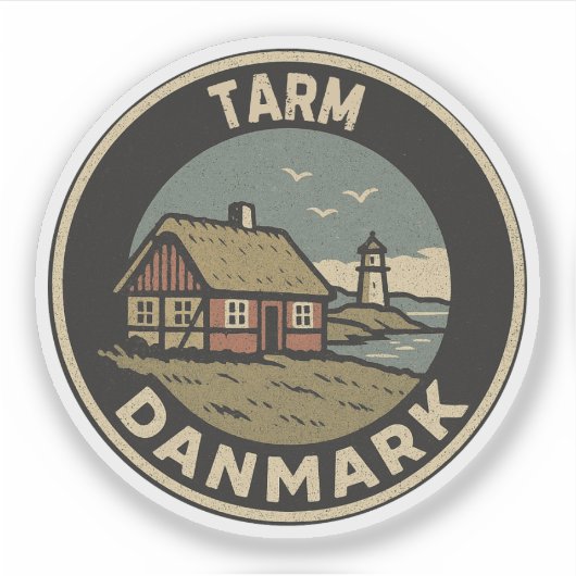 Tarm, Dänemark Aufkleber (Vorderseite)