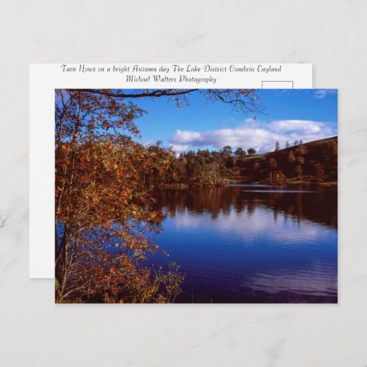 Tarn Hobright Herbst Day Lake District England Postkarte (Vorne/Hinten)