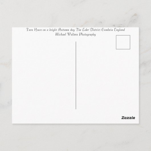 Tarn Hobright Herbst Day Lake District England Postkarte (Rückseite)