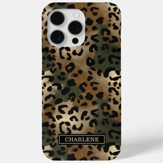 Tarn-Leoparden-Druck monogrammiert Case-Mate iPhone Hülle (Rückseite)