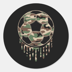 Tarn-Soccer Footbyll Drip-Tarnung Coquette  Runder Aufkleber