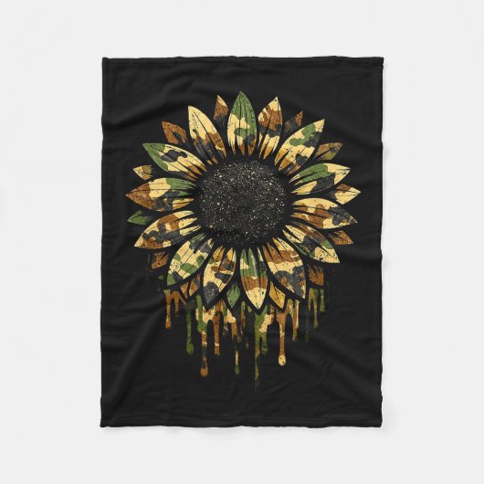 Tarn-Sonnenblumen-Jagd Fleecedecke (Vorderseite)