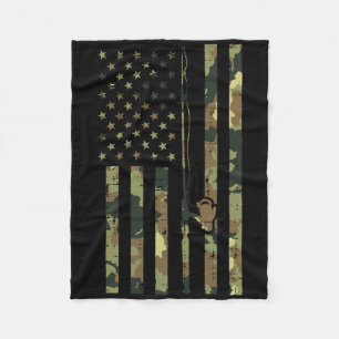 Tarn-US-Flagge Angelrute Pole Vintage Patriotische Fleecedecke