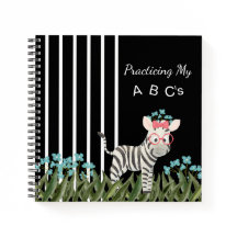 Tarn-Zebra Mit Blauen Blumen Spiralblock