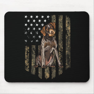 Tarnamerikanische Flagge Deutscher Drahthaar 4. Ju Mousepad
