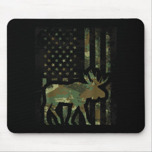 Tarnamerikanische Flagge Elch Jagd Geschenk für Jä Mousepad