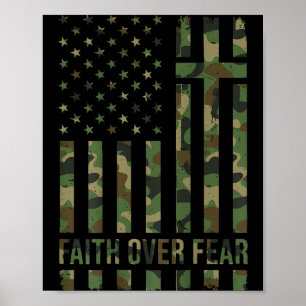 Tarnamerikanische Flagge Glaube über Angst Christl Poster