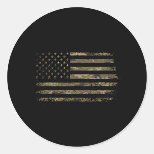 Tarnamerikanische Flagge USA Tarnung Männer Jungen Runder Aufkleber