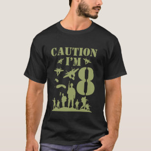 Tarnanzug Acht Geburtstagsjunge Militär 8. Party J T-Shirt