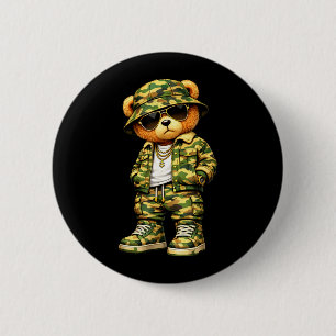 Tarnanzug Hip Hop Teddybär Tarnung Gangsta Cool Button
