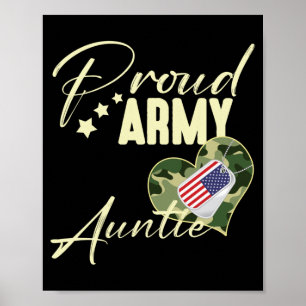 Tarnanzug Hundemarke für Männer Stolz Army Tante U Poster