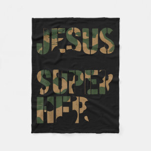 Tarnanzug Jesus ist mein Superheldo Kleinkind Jung Fleecedecke