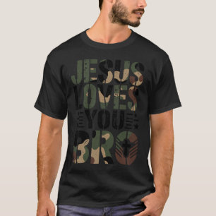 Tarnanzug Jesus liebt dich Bro Jugend Junge Lustig T-Shirt