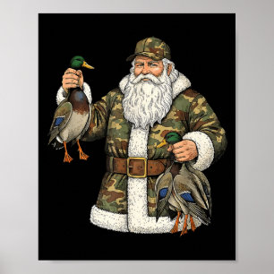 Tarnanzug Weihnachtsmann Stockenten-Entenjagd Weih Poster