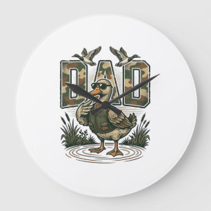 Tarnenten-Vater Vintage-Stickerei T-Shirt Design_1 Große Wanduhr