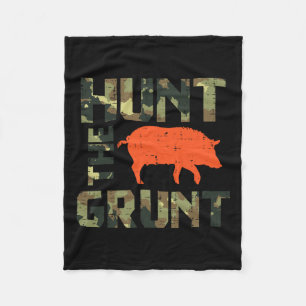 Tarnfarbe Jagd auf das Grunzen Schwein Vintage Wil Fleecedecke