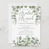 Tarnfarben |Sage Green Seded Eucalyptus Bridal Bru Einladung (Vorderseite)