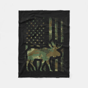 Tarnfarbenes Amerikanisches Flagge Elch Jagd Gesch Fleecedecke