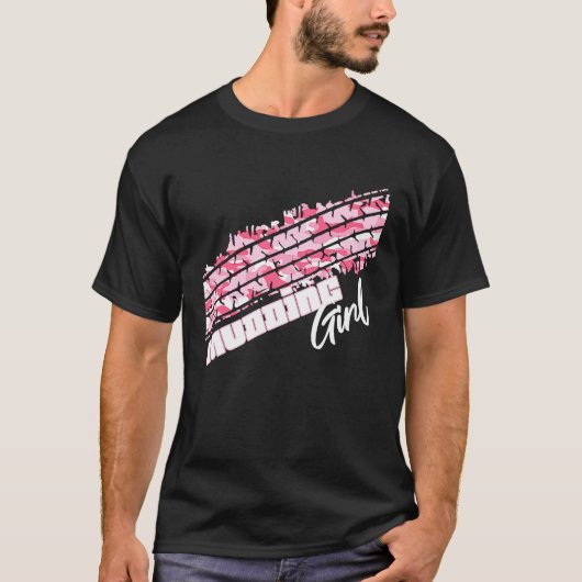 Tarnfarbenes Mudding-Mädchen Schlammlastwagen T-Shirt (Vorderseite)