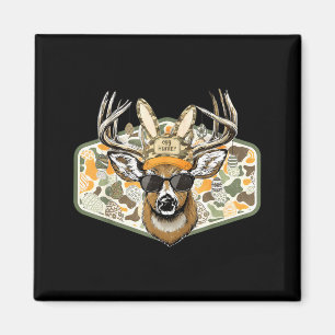 Tarnfarbenes Rückwärtscap Deer Bock Oster-Ei-Jäger Magnet