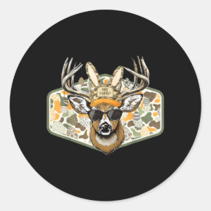 Tarnfarbenes Rückwärtscap Deer Bock Ostern-Ei-Jäge Runder Aufkleber