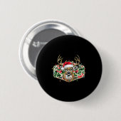 Tarnfarbenes Weihnachten Santa Hirsch Jagdsaison F Button (Vorne & Hinten)