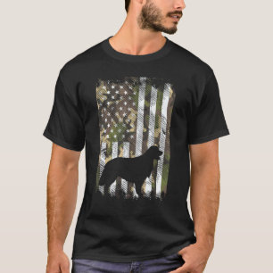 Tarnflagge Golden Retriever Vintage Patriotischer T-Shirt