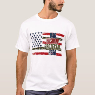 Tarnflagge Vatertag, Papa, Ehemann Beschützer T-Shirt