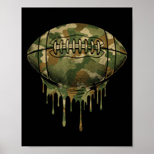 Tarnfußball Eiscreme-Tropfen Camo Tröpfelnd Poster