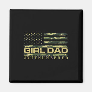 Tarnkleidung Mädchen Vater Amerikanische USA-Flagg Magnet