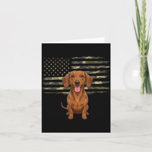 Tarnmuster-amerikanische-Flagge-Dachshund-4.-Juli- Karte