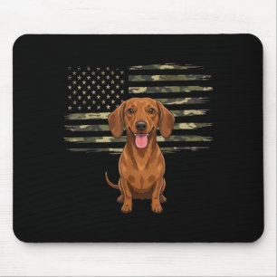 Tarnmuster-amerikanische-Flagge-Dachshund-4.-Juli- Mousepad