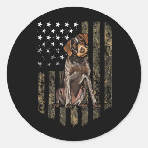 Tarnmuster Amerikanische Flagge Deutscher Drahthaa Runder Aufkleber