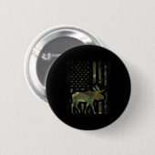 Tarnmuster-amerikanische-Flagge-Elch-Jagd-Geschenk Button (Vorne & Hinten)