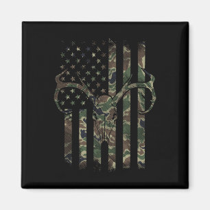 Tarnmuster-amerikanische Flagge Hirsch-Schädel-Elc Magnet